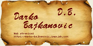 Darko Bajkanović vizit kartica